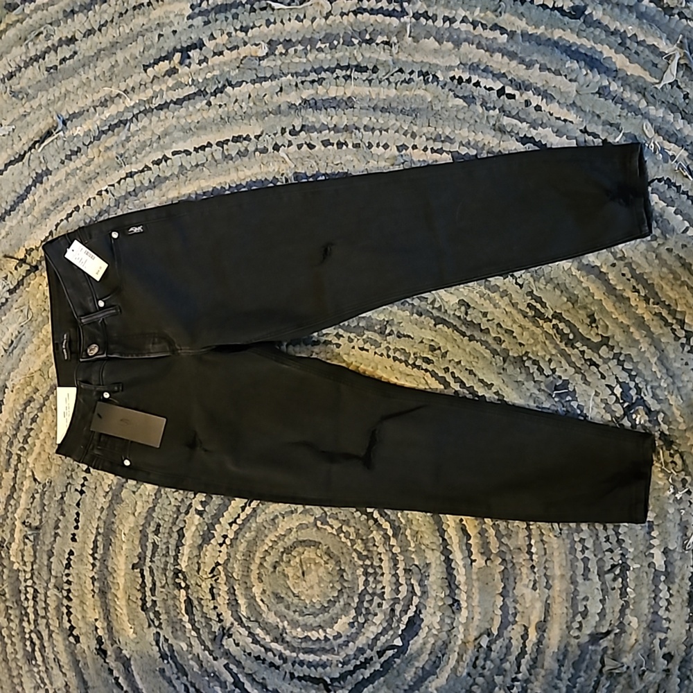 Silver cropped black jeans- Avery